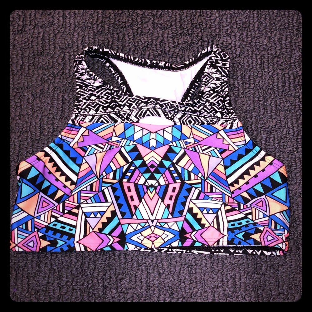 Top of kids bikini piece. Multicolored